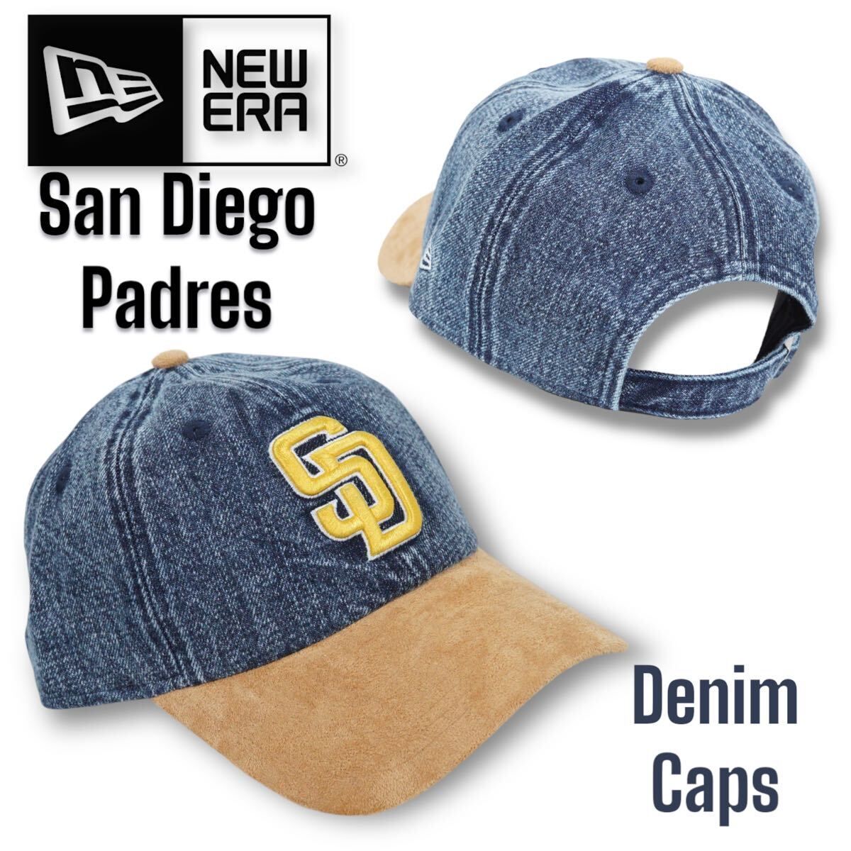 ◆日本未発売◆NEW ERA San Diego Padres Denim Cap / スウェードバイザー　サンディエゴ　パドレス　ダルビッシュ有　ニューエラ 海外限定