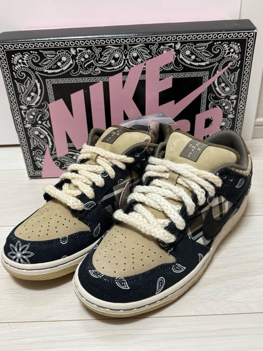 US8 新品 スペシャルボックス Travis Scott Nike SB Dunk Low トラヴィス スコット ダンクSB スニーカー JORDAN スニーカー ナイキ