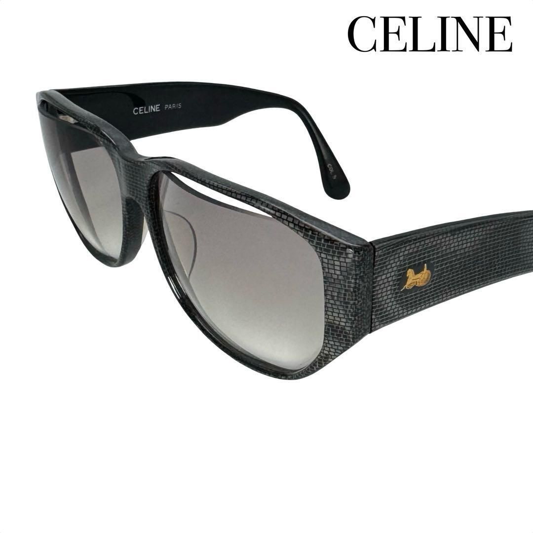 CELINE セリーヌ CLF982 馬車 サングラス 眼鏡 メガネ ブラック ゴールド 金 レディース メンズ レディース ユニセックス