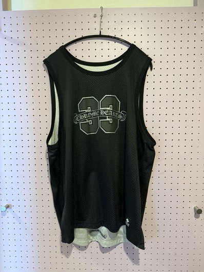 【新古品】最終値下 クロムハーツ chrome hearts タンクトップ L メッシュ リバーシブル MESH WARM UP JERSEY CHロゴプリント
