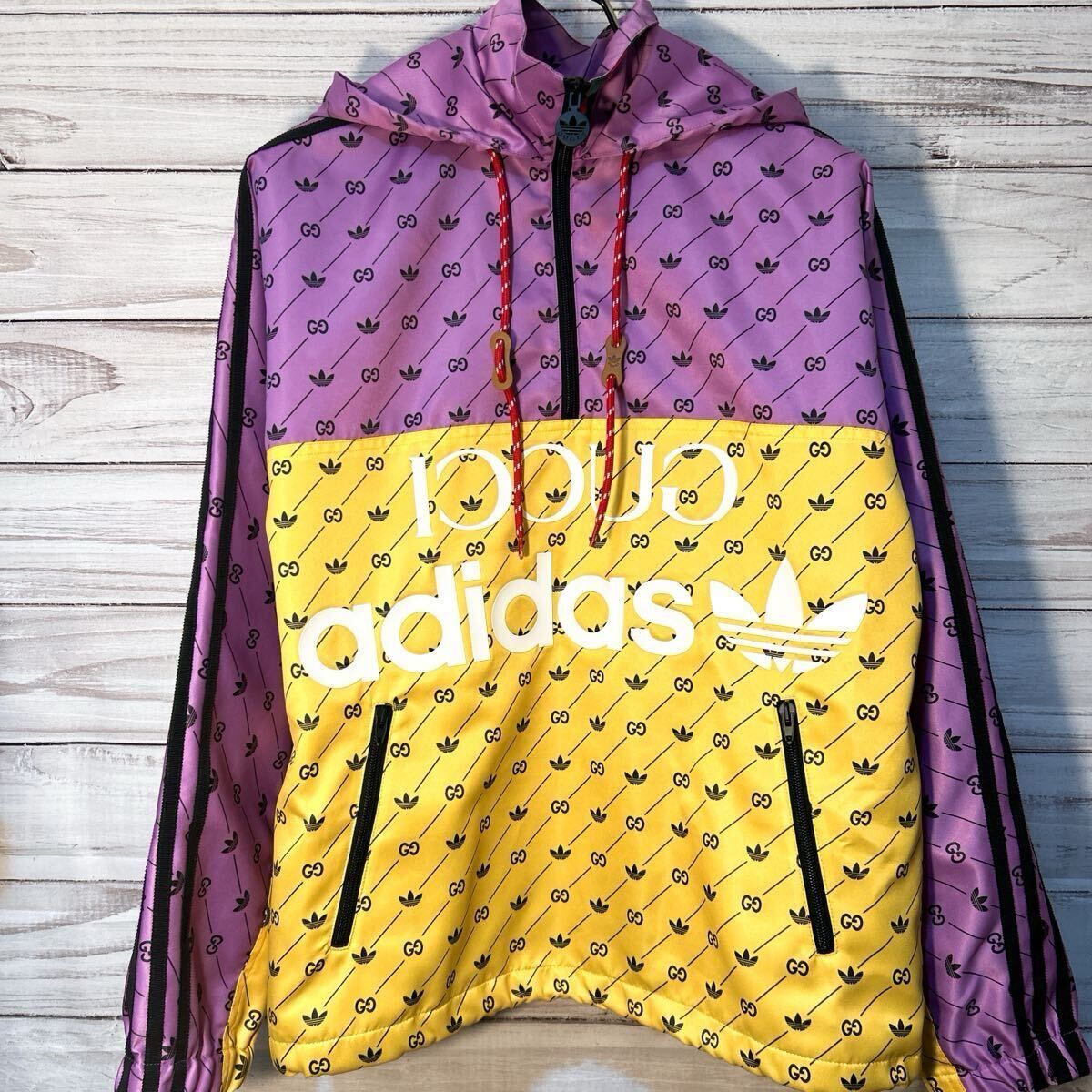 目立った傷や汚れなし】adidas × GUCCI GG総柄 アノラック