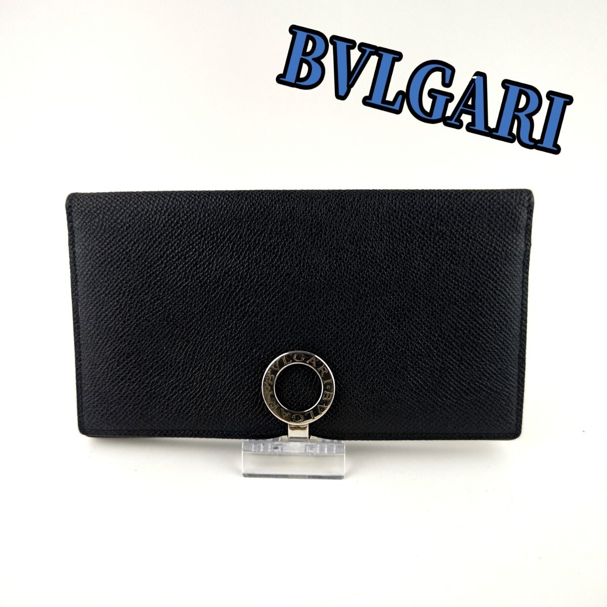 美品 BVLGARI ブルガリ ロゴマニア ブルー ブラック シルバー金具 デニム /レザー 折り財布 コンパクトウォレット レディース 601947 【中古】 BVLGARI - 美品 BVLGARI ブルガリ ロゴマニア ブルー ブラック