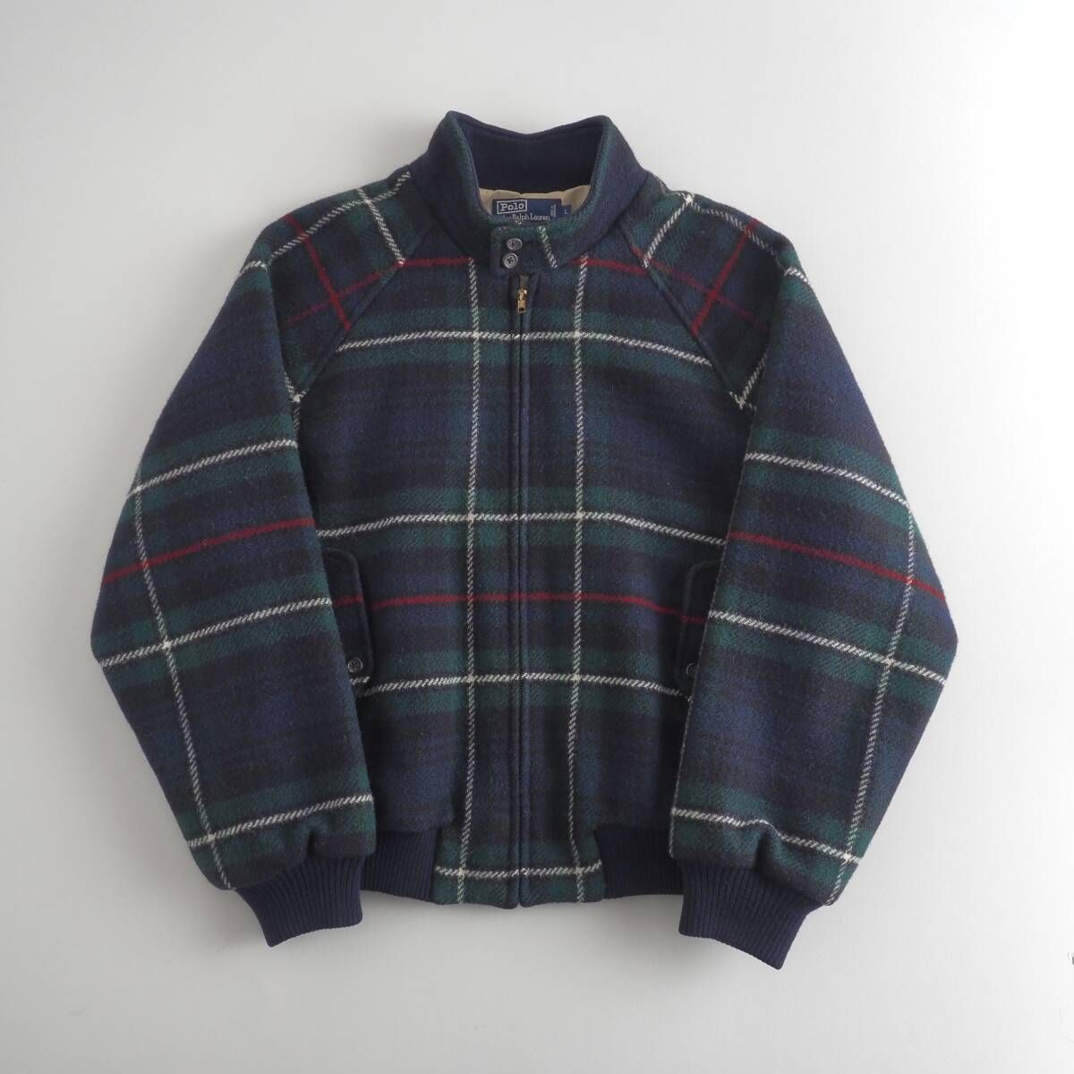 ラルフローレン　Ralph Lauren　希少　ウールジャケット　チェック柄　グリーン　メンズ　美品
