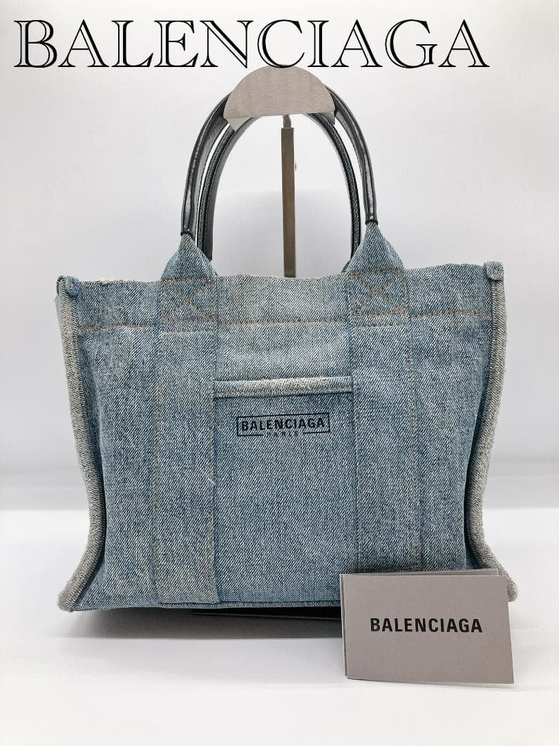バレンシアガ ハードウェア スモール トートバッグ ハンドバッグ バッグ デニム