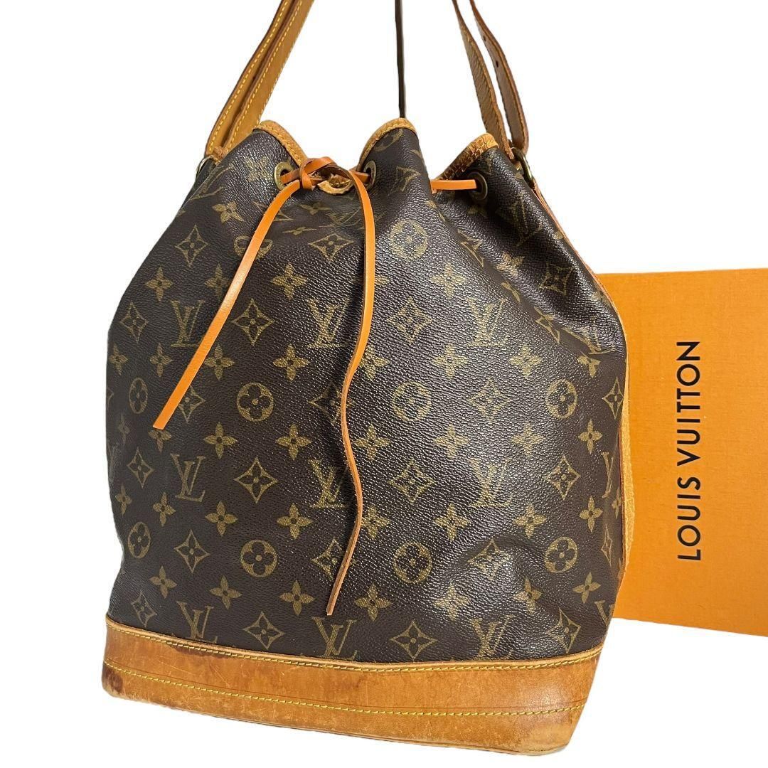 【鑑定済】ルイヴィトン　LOUIS VUITTON　モノグラム　ノエ　ショルダーバッグ　ハンドバッグ　ブラウン　茶　巾着　