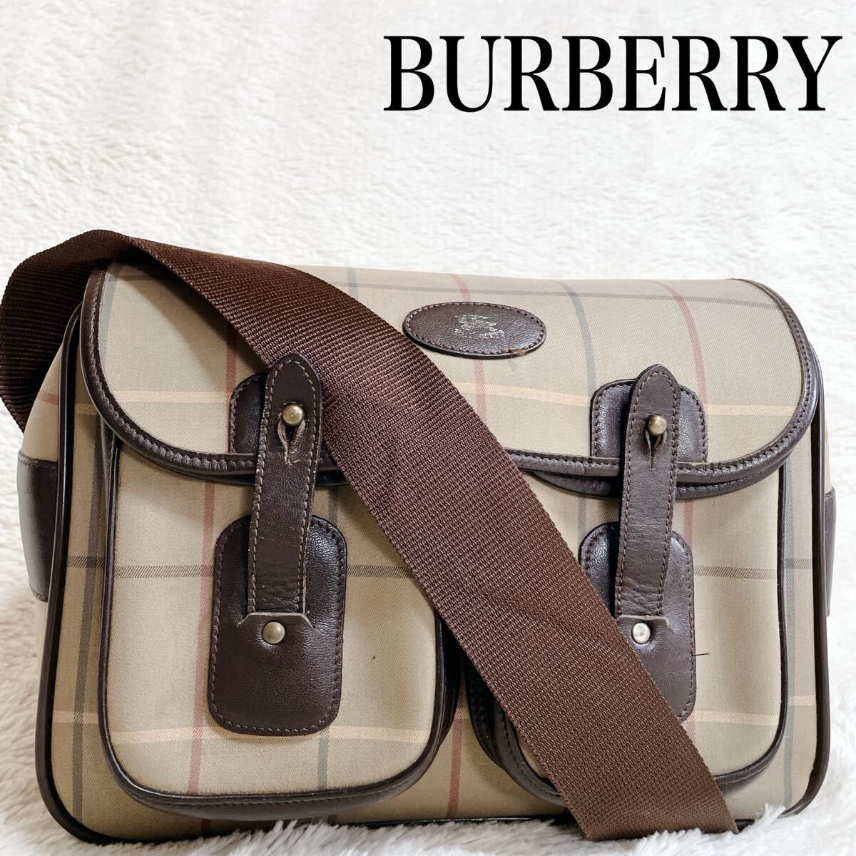 美品 希少 BURBERRY バーバリー メッセンジャーバッグ ショルダーバッグ
