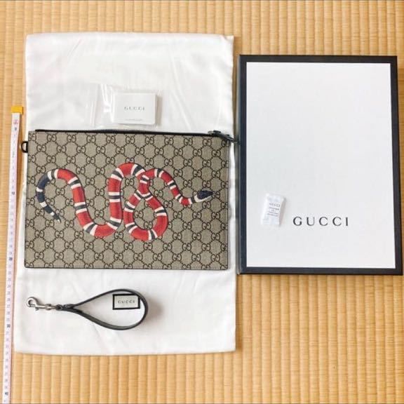 新品 付属品完備 グッチ キングスネーク GGスプリーム クラッチバッグ GUCCI king snake clutch bag 鞄 蛇柄 アレッサンドロ ミケーレ Y2K