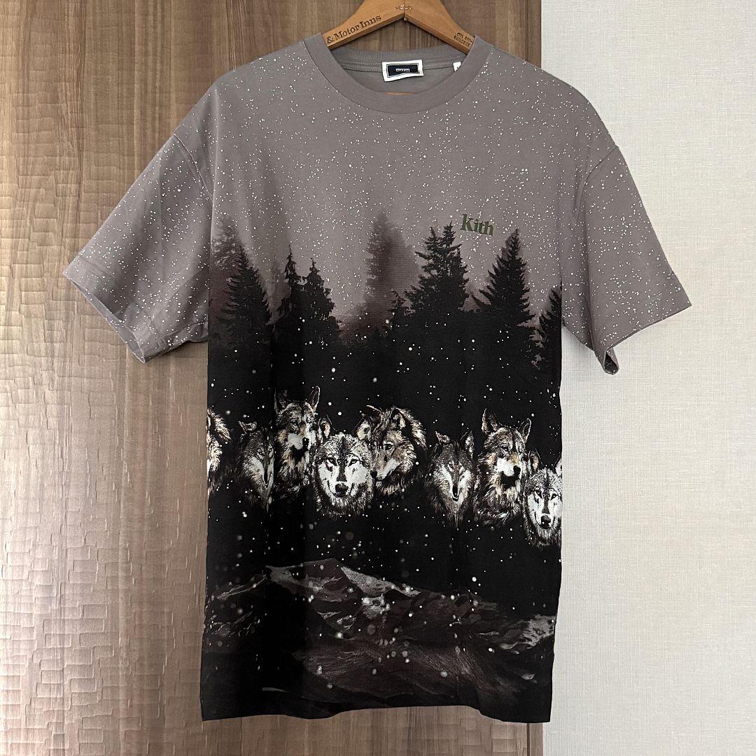 【タグなし未使用】KITH(キス) オオカミグラフィック 半袖 Tシャツ グレー S