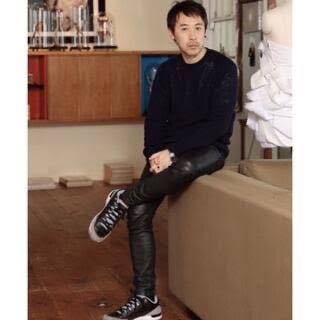 【極美品 JONIO着用】UNDERCOVER LAMB LEATHER PANTS BLACK SIZE1/アンダーカバー ラムレザー ストレッチパンツ/スキニー/高橋盾/革パン