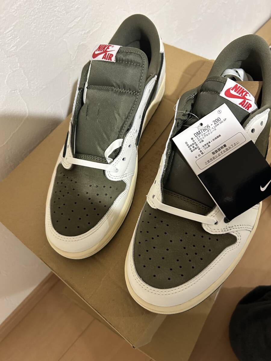 トラヴィススコット × ナイキ エアジョーダン1 ロー OG SP "リバースオリーブ" 28.0cm