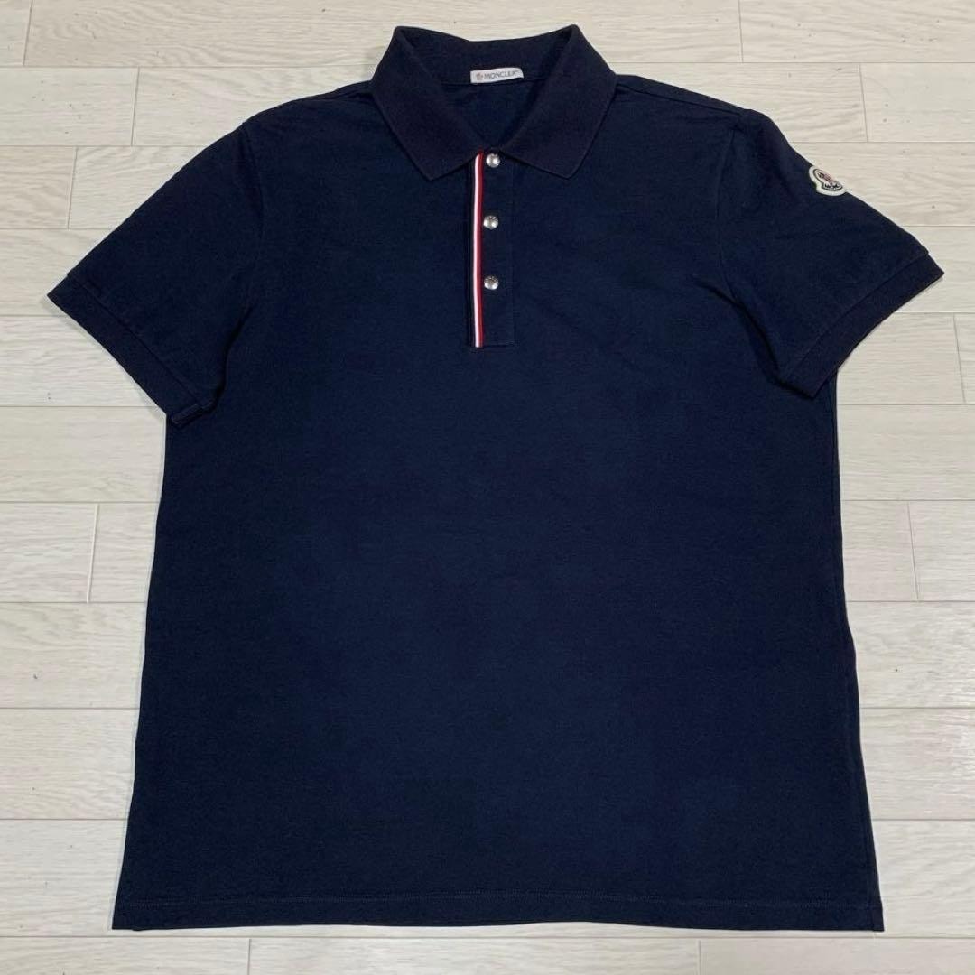 MONCLER モンクレール ポロシャツ トリコライン超美品 正規品 M B (目立った傷や汚れなし)】〔極美品〕モンクレール トリコライン