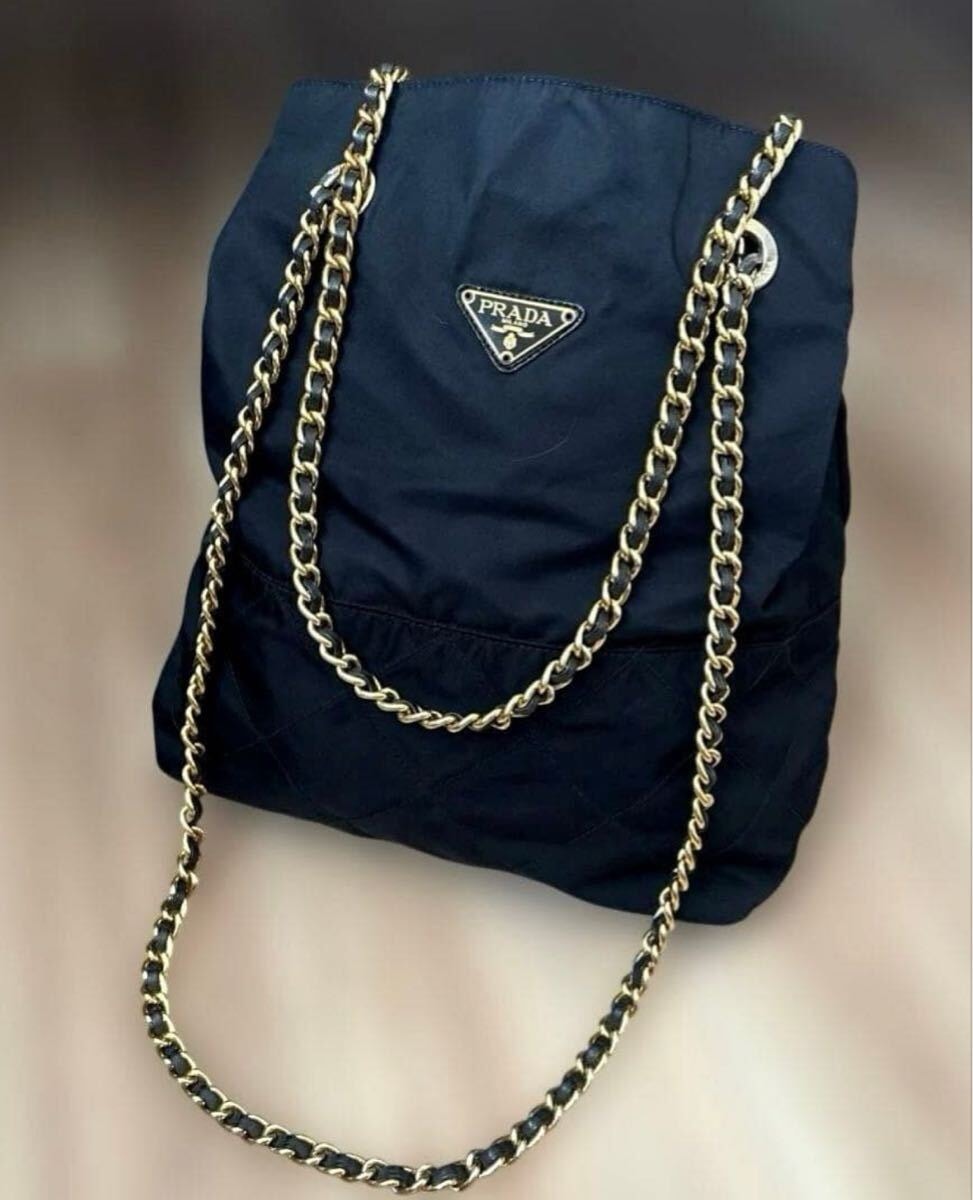 PRADA プラダ チェーンバッグ ショルダーバッグ ナイロン 三角ロゴ キルティング