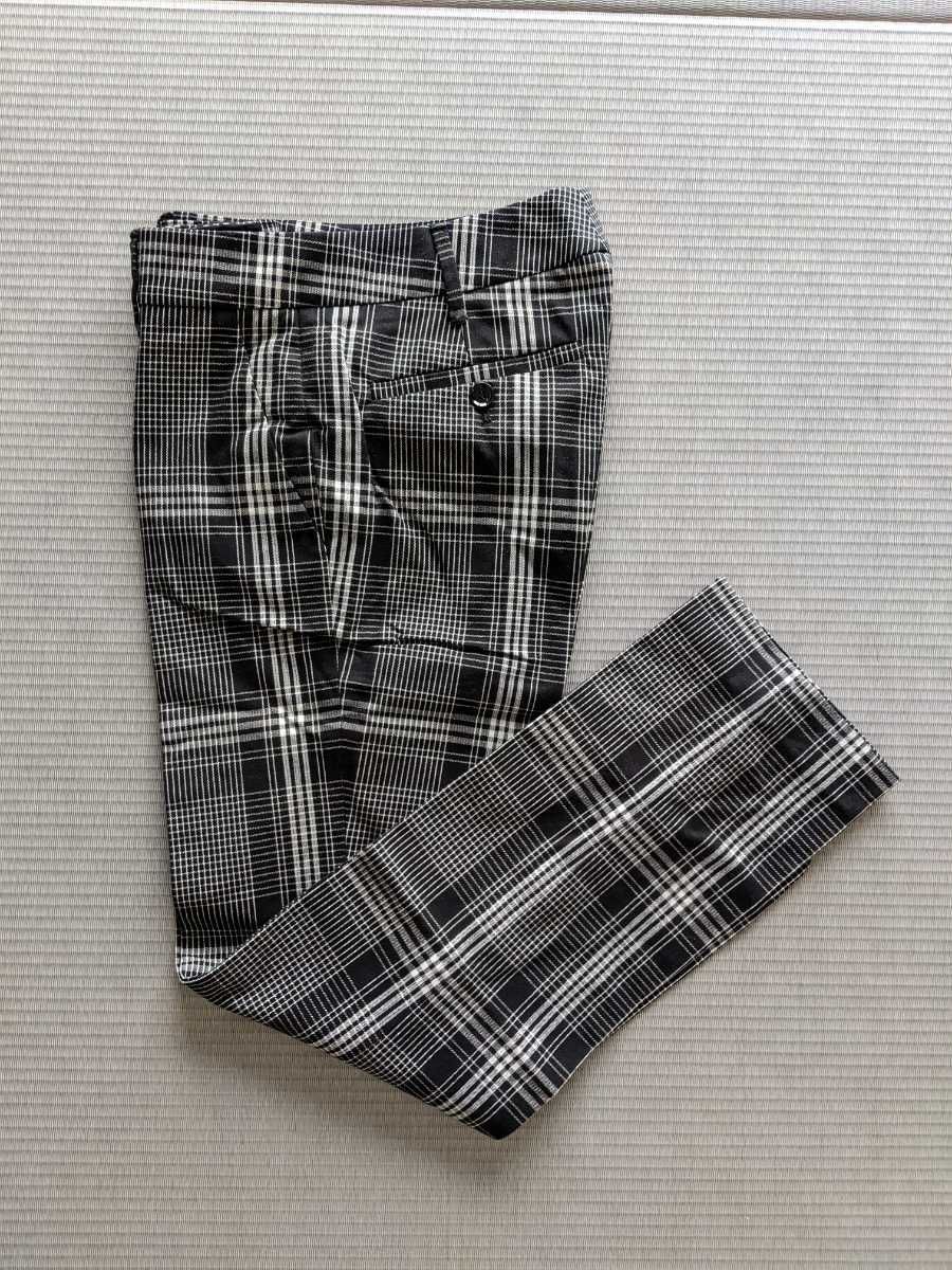新品 GUCCI イタリア製 パンツ 確実正規 未使用 グッチ チェック柄パンツ ズボン フリーダ期 36