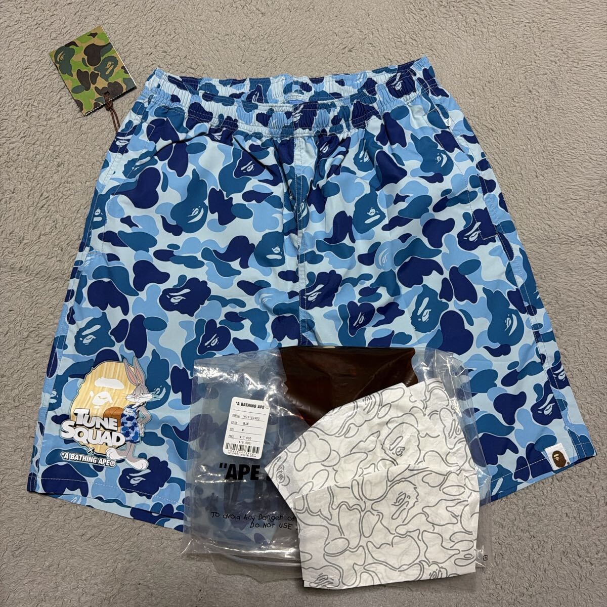 A BATHING APE Shark Garment Dye Relaxed Fit Denim Shorts 