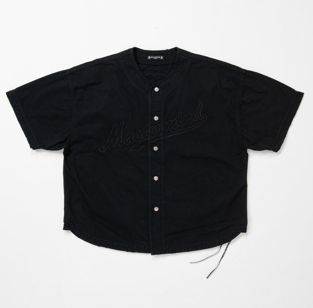 即決 希少 新品 23S/S mastermind JAPAN BASEBALL DENIM SHIRT Black Large マスターマインド ジャパン ベースボール デニム シャツ 黒 L