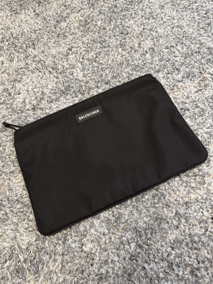 極美品 BALENCIAGA バレンシアガ クラッチバッグ ナイロン ブラック 黒
