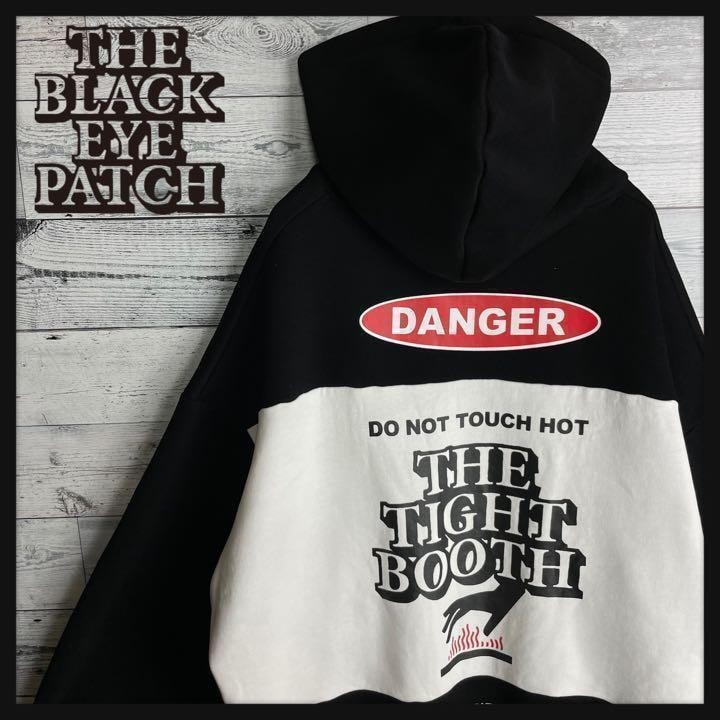 【美品　超希少モデル】ブラックアイパッチ 限定コラボ ビックロゴ パーカー