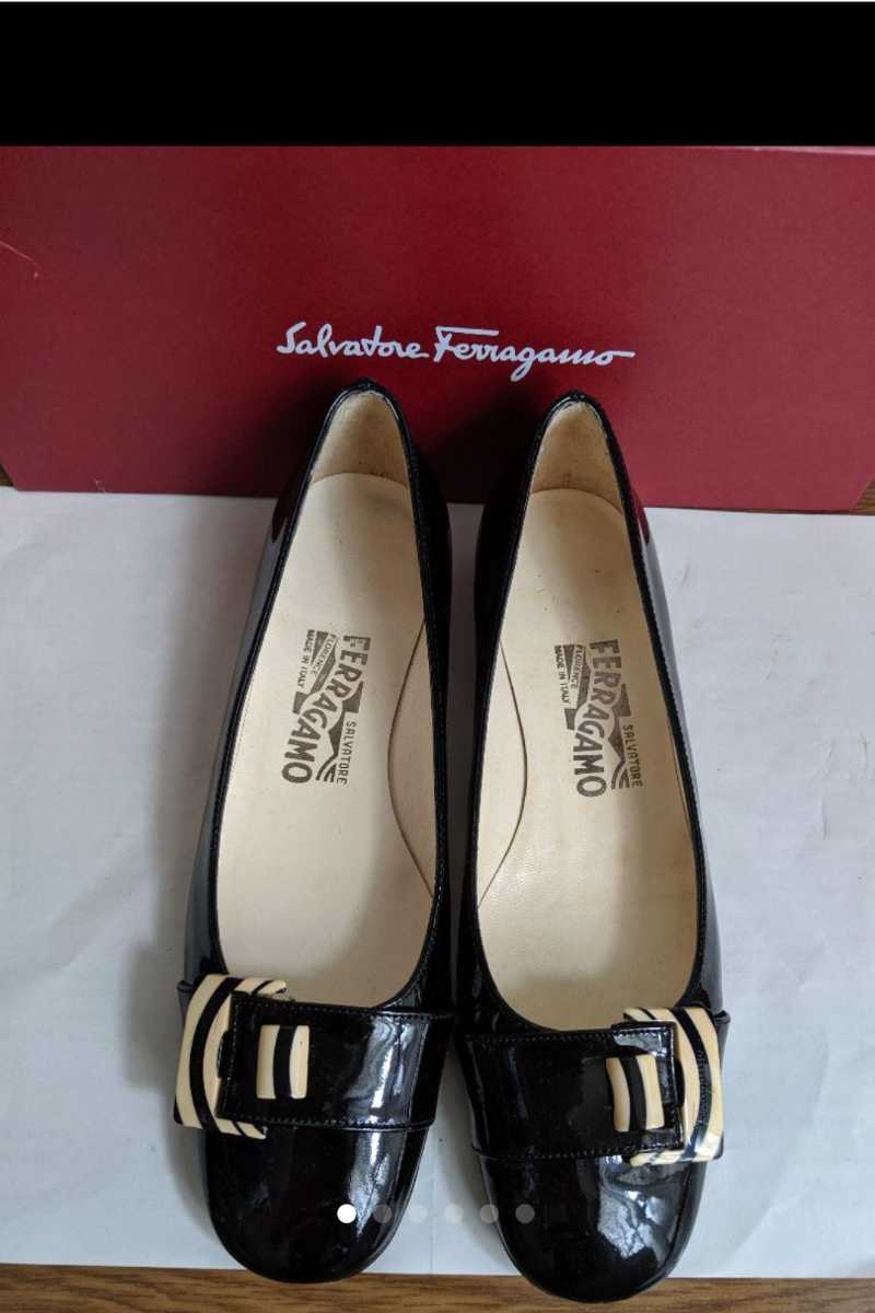 Salvatore Ferragamo パンプス イタリア製 確実正規 フェラガモ 7B レトロ