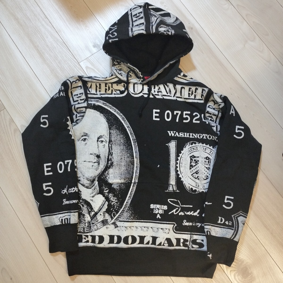 SUPREME ドル紙幣パーカー 新品未使用タグ付き サイズM シュプリーム