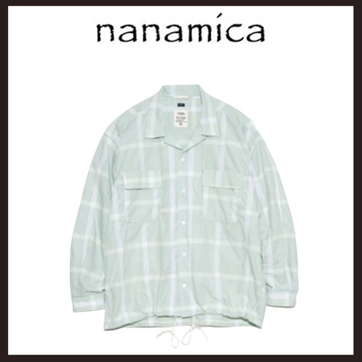 ●○新品未使用　nanamica（ナナミカ）　パラカチェックシャツ　L　コーラルグリーン○●