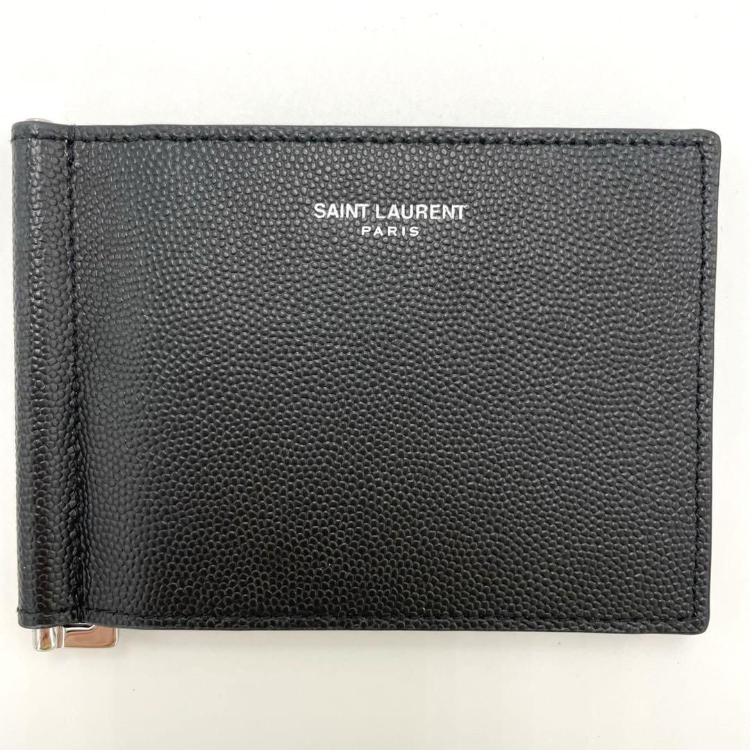 No.232 超人気【新品同様】SAINTLAURENT サンローラン マネークリップ ビルクリップ ウォレット ブラック ART378005 メンズ ユニセックス
