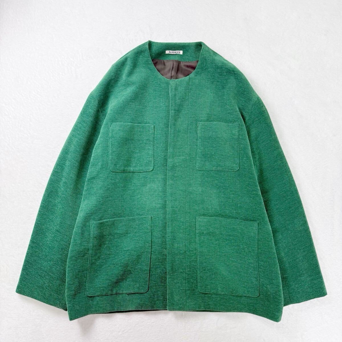 AURALEE WOOL COTTON MOAL BLOUSON オーラリー ウールコットンモールブルゾン グリーン 0 近藤千尋着用 A22AB01MM