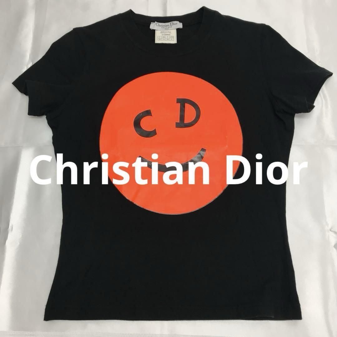 目立った傷や汚れなし】Christian Dior スマイル CDロゴ Tシャツ 半袖 