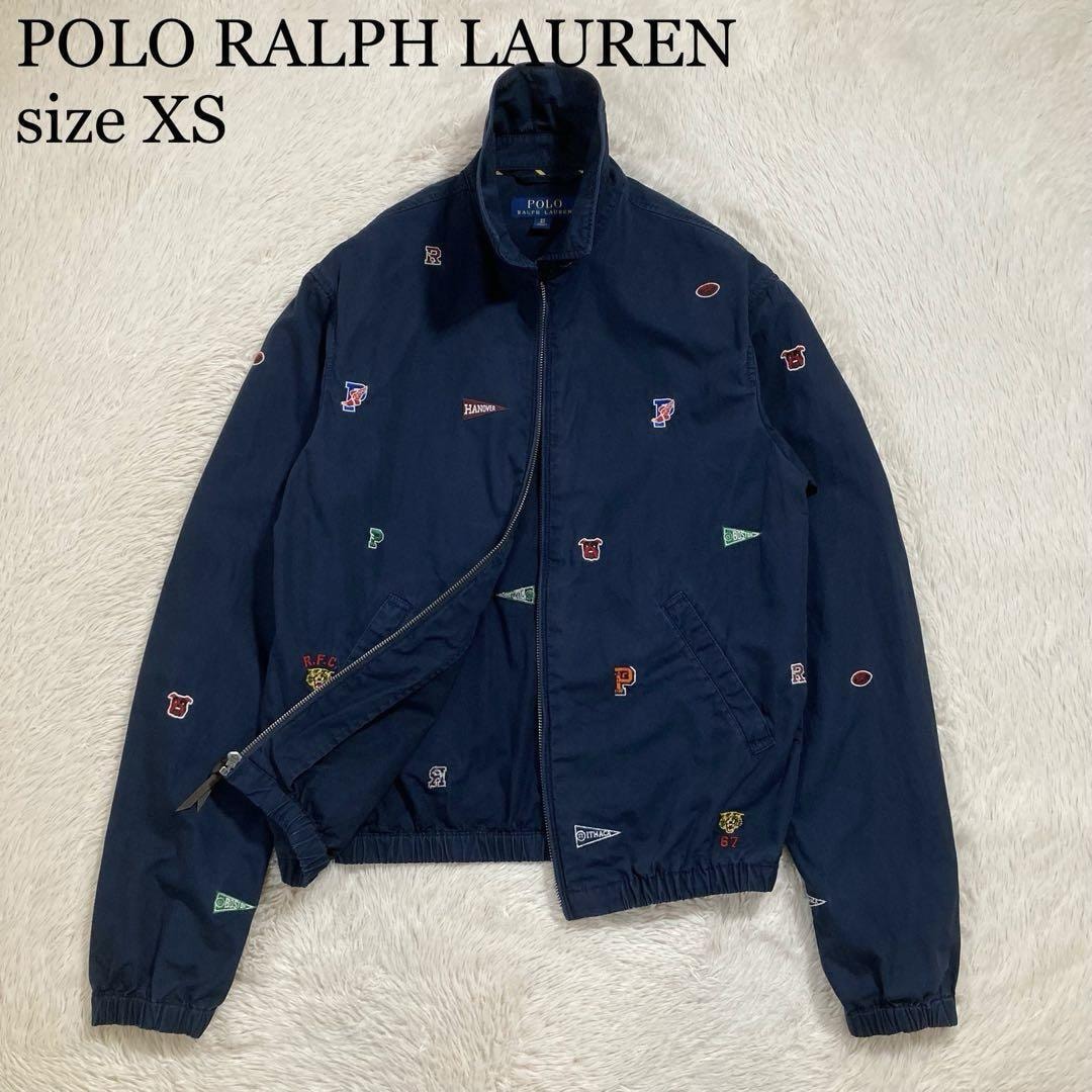 美品 POLO RALPH LAUREN ポロラルフローレン ドリズラージャケット 刺繍ロゴ コットン ブルゾン ユニセックス