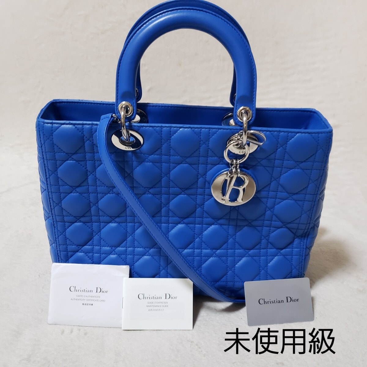 Christian Dior レディディオール　カナージュ　ラムスキン　ラージ ハンドバッグ クリスチャンディオール　ショルダーバッグ