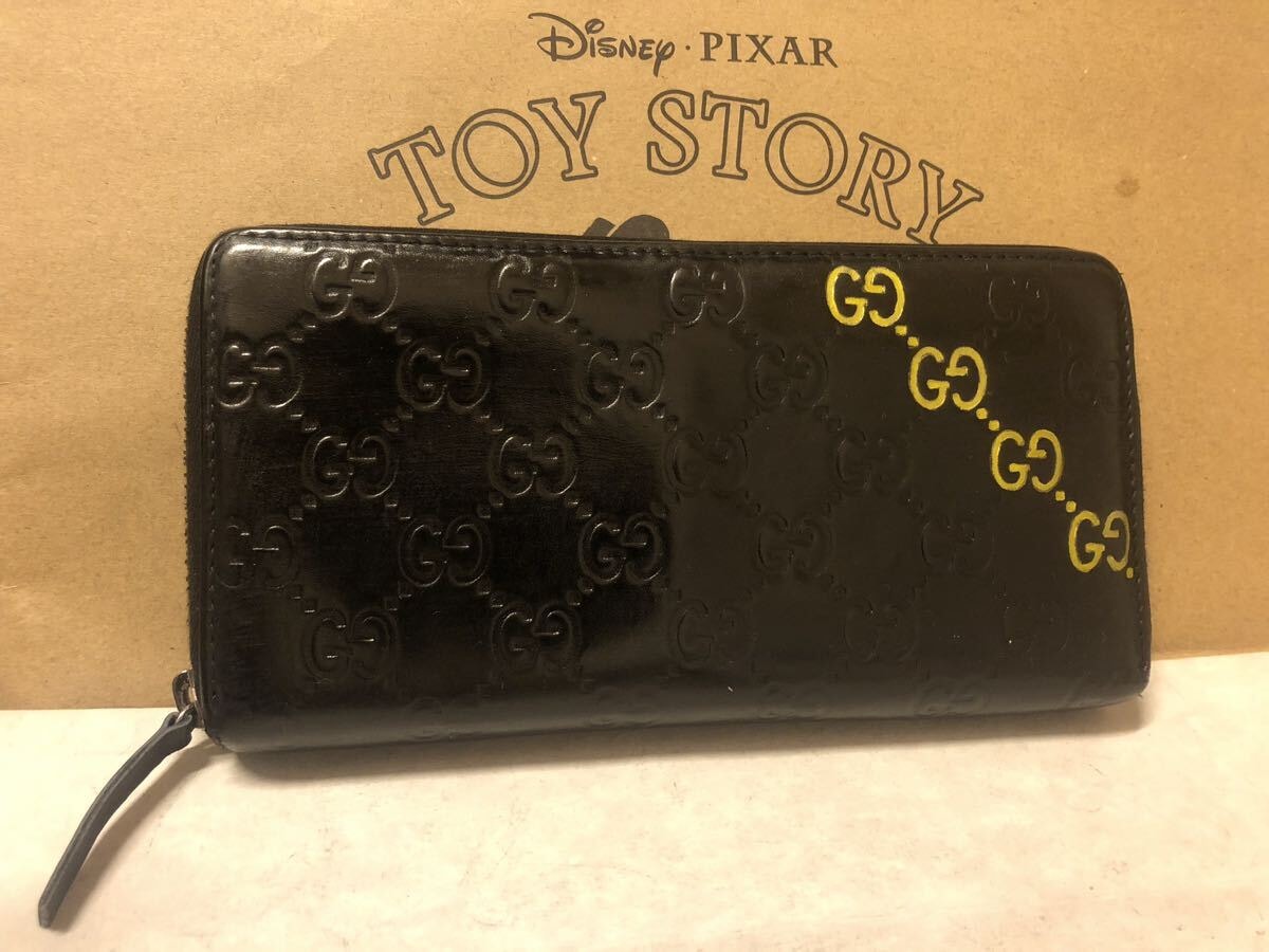 【美品】GUCCI グッチ シマGGラウンドジップ長財布