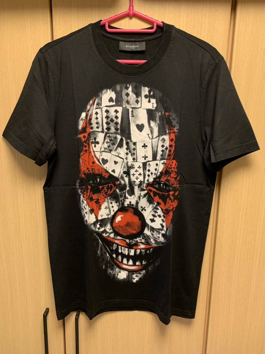 正規 11SS GIVENCHY ジバンシー ジバンシィ Riccardo Tisci トランプ ピエロ キューバンフィット Tシャツ 黒 XS 11S 7079 651