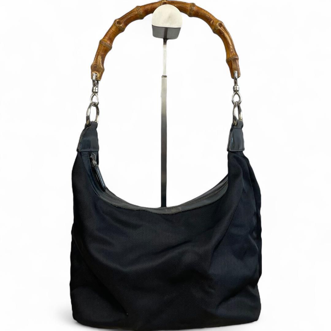 GUCCI バンブー　ワンショルダーバッグ　ナイロン×レザー　オールドグッチ 000・1998・0531