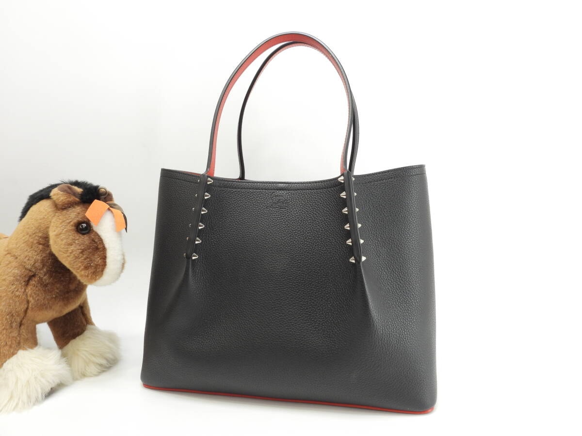 クリスチャンルブタン カバロック スモール レザー黒 トートバッグ ハンドバッグ 美品@ 30