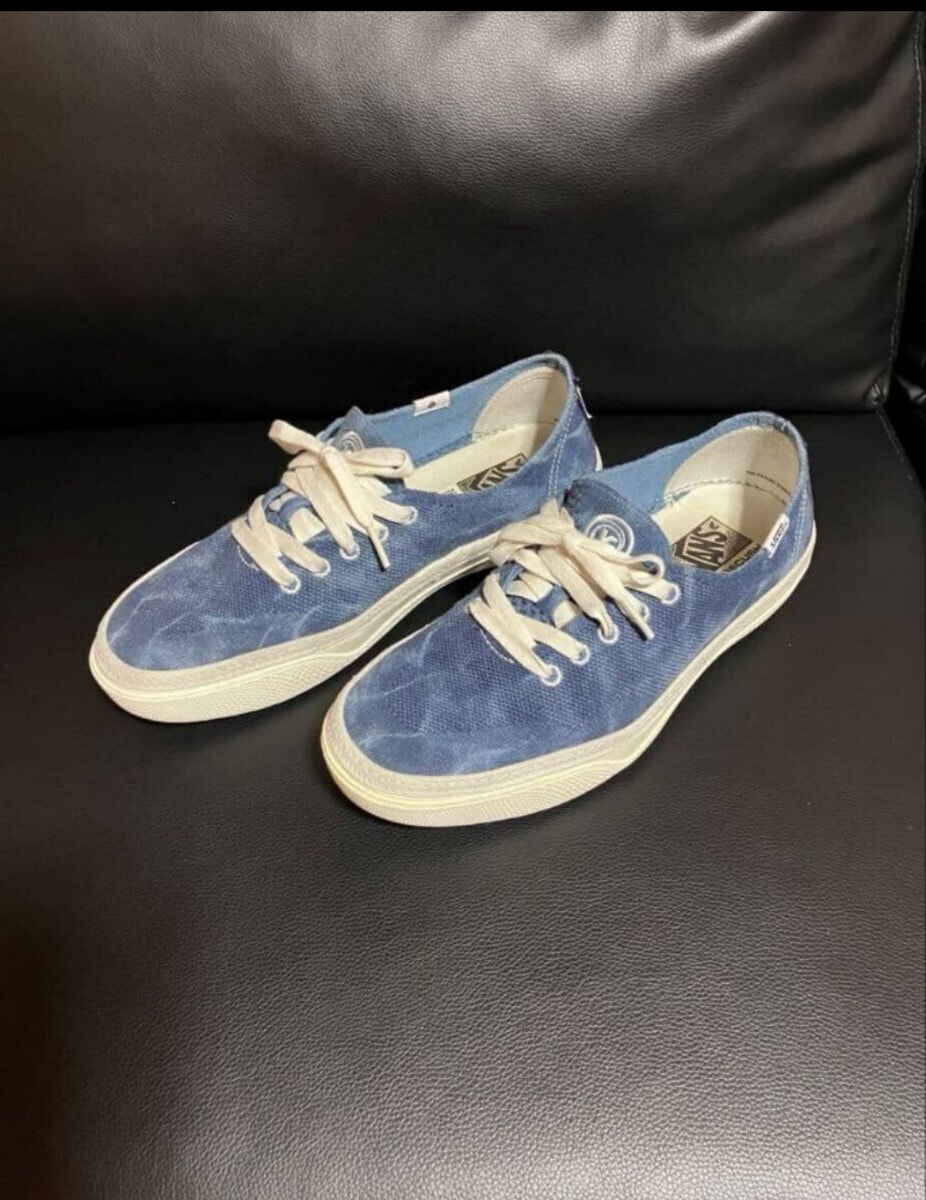 【美品】ウォッシュ加工 VANS バンズ CIRCLEVEEスニーカー ブルー 青 オールドスクール オーセンティック Authentic