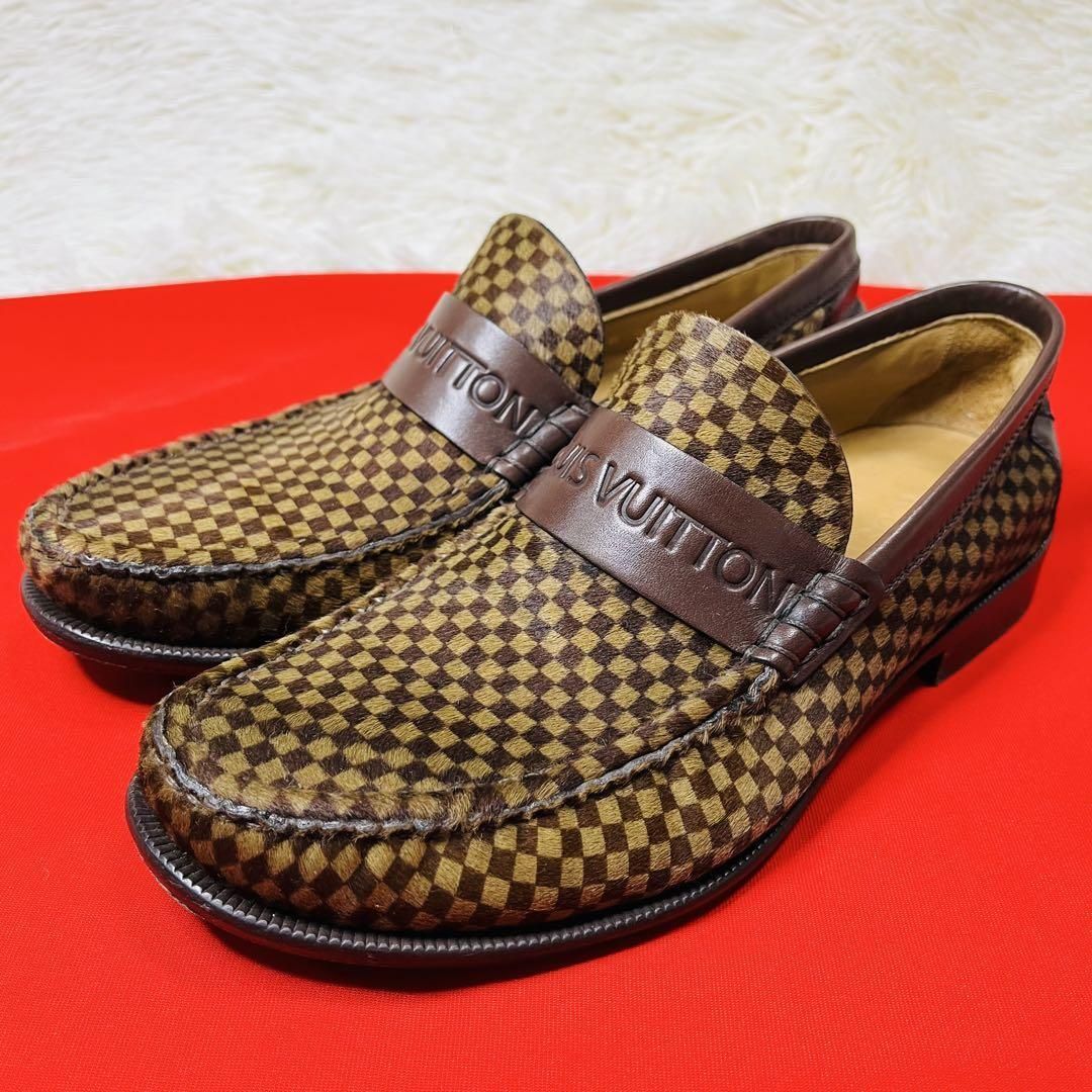 ルイヴィトン ハラコローファー ルイヴィトン Louis Vuitton ハラコ ローファー 迷彩柄 中古A級