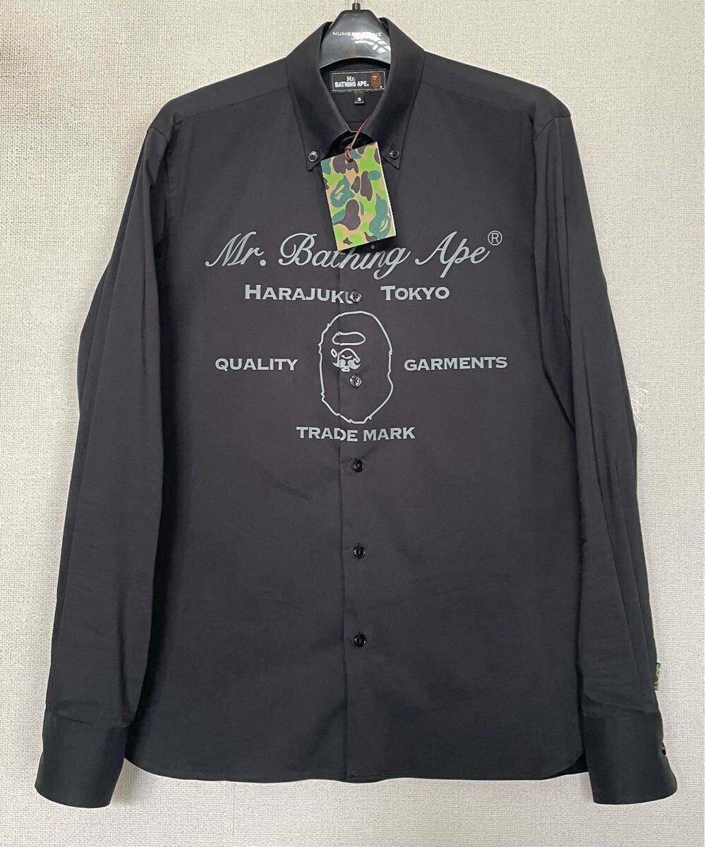 ★希少品★未使用★Mr bathing Ape ドレスシャツ black ★定価23,100円★日本製★ NIGO