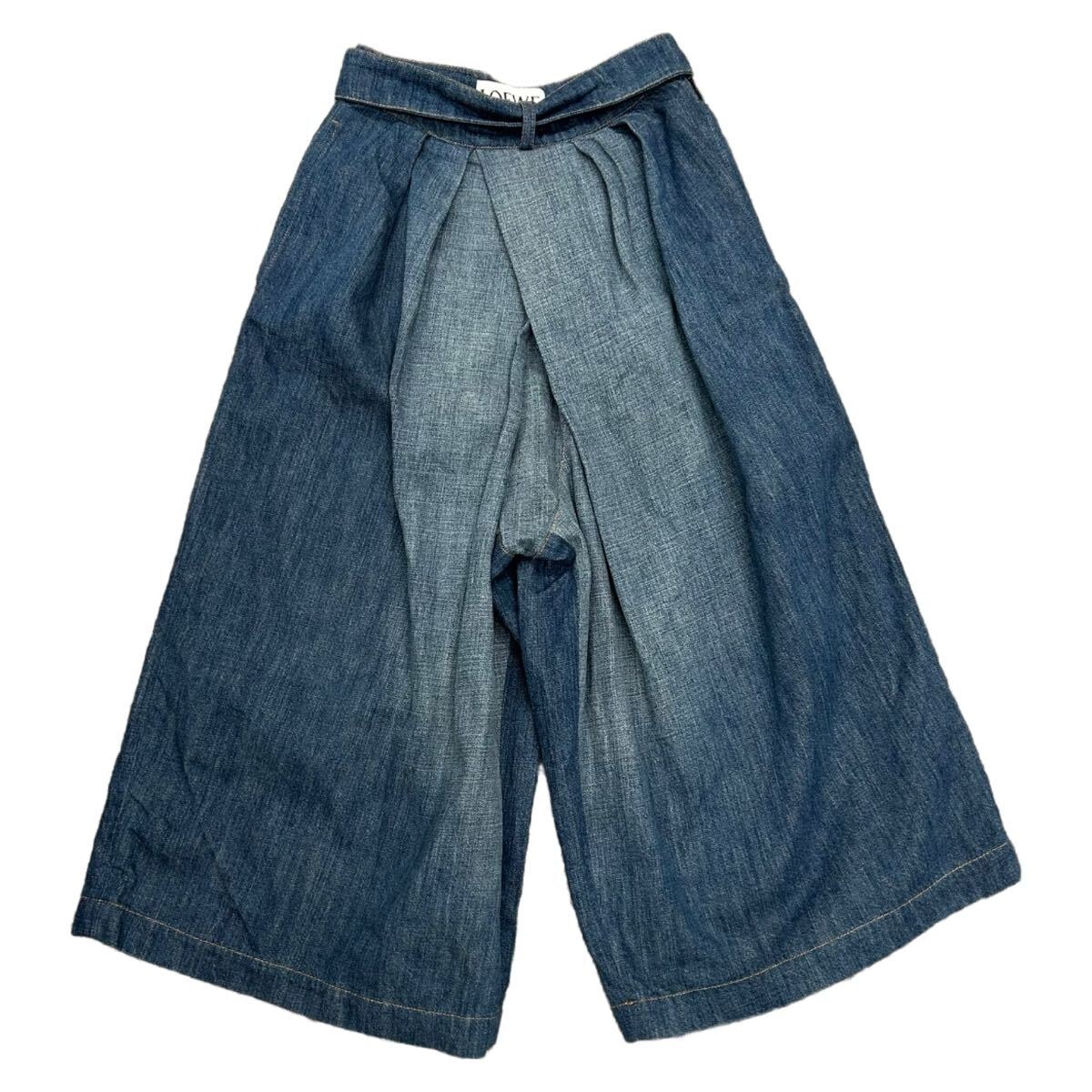 LOEWE ロエベ　コットン　デニム　パンツ　ワイド　36　ジーンズ　ブルー　S2182120IB　レディース