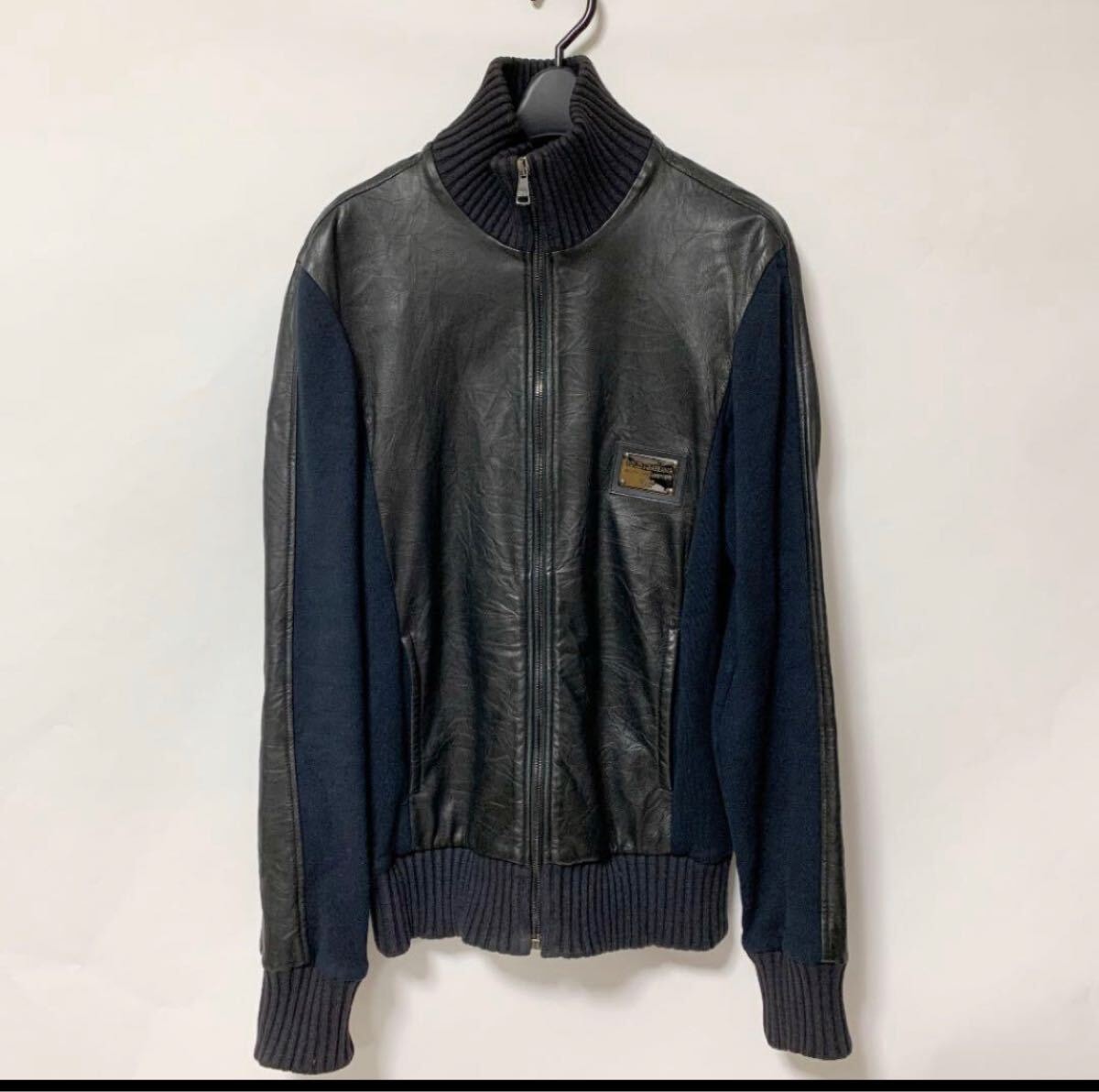 DOLCE&GABBANA ドルチェ&ガッバーナ スウェット トレーナー ロゴプレート 44 ラムスキン 中古