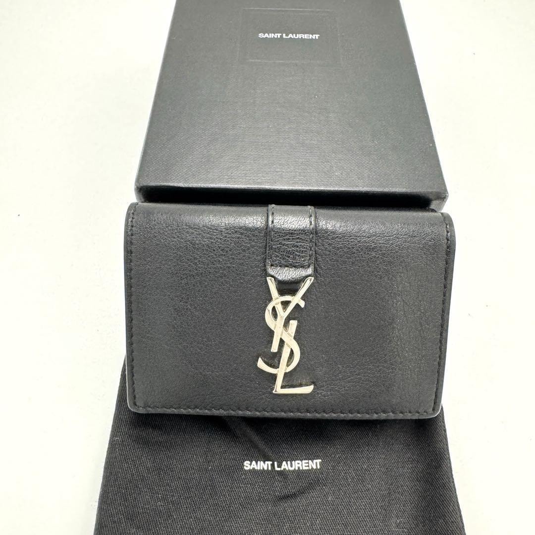 No.380 早い者勝ち☆美品☆サンローランパリ オリガミ タイニーウォレット 三つ折り財布 459880 コンパクトウォレット メンズ レディース