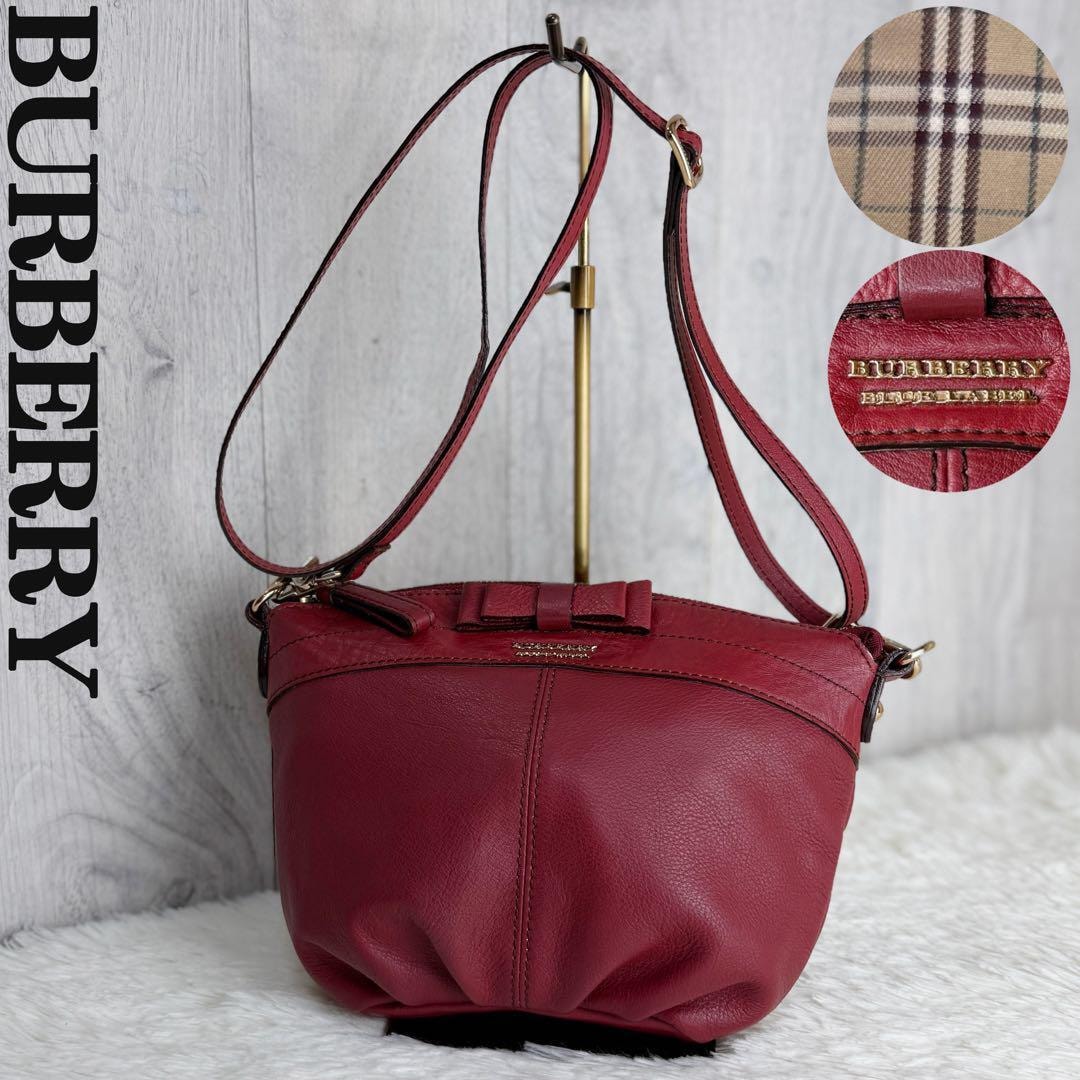 B (目立った傷や汚れなし)】美品 BURBERRY バーバリー リボン ロゴ