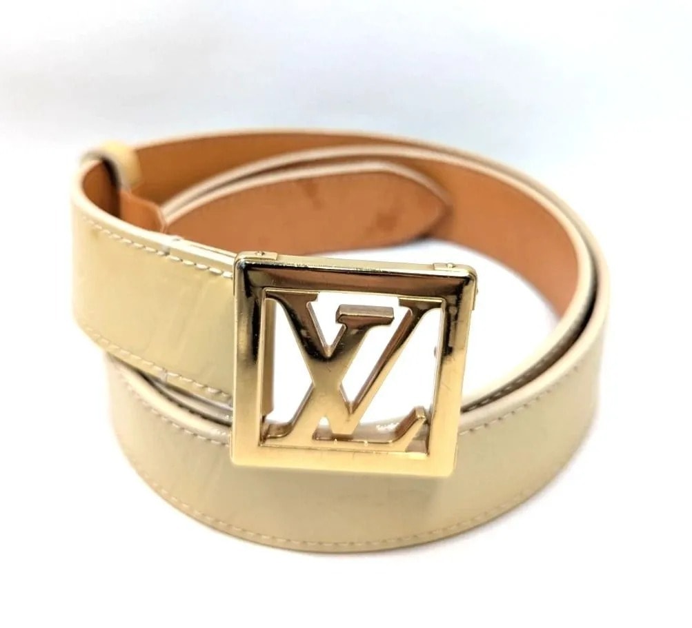 LOUIS VUITTON ベルト サンチュール フレーム モノグラム ヴェルニ M9857 ゴールド金具 LV メンズ レディース