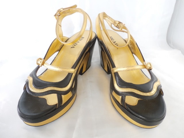 PRADA★本革サンダル★34★22★試着のみ★検索れいさえ22