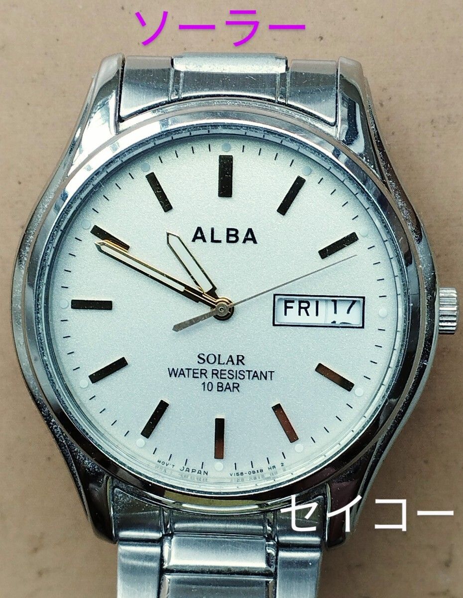 AN13　セイコー・アルバ　ソーラー時計　稼働品　曜日・日付