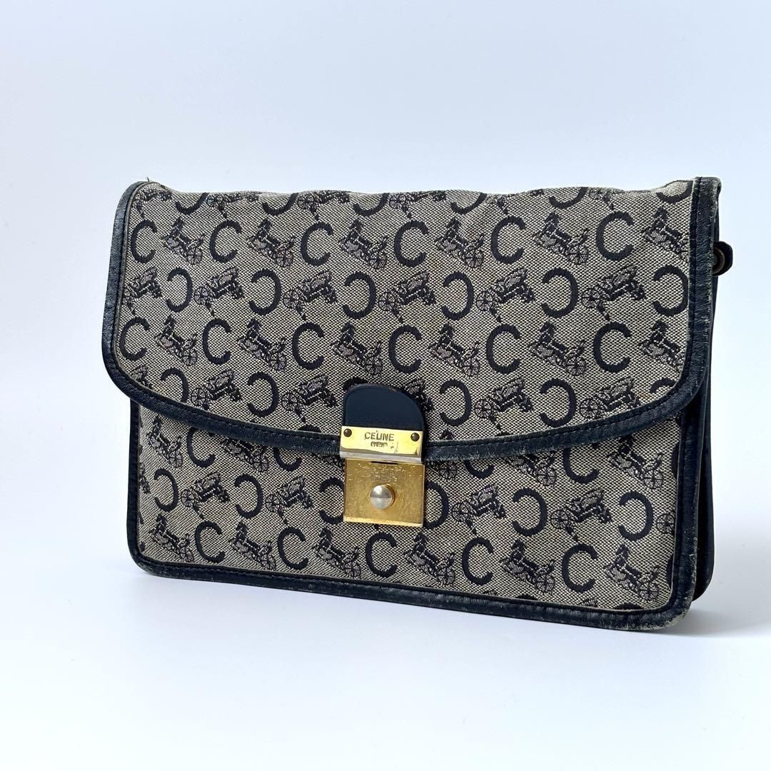 【中古】CELINE（セリーヌ） ヴィンテージ 馬車 マカダム柄 クラッチバッグ