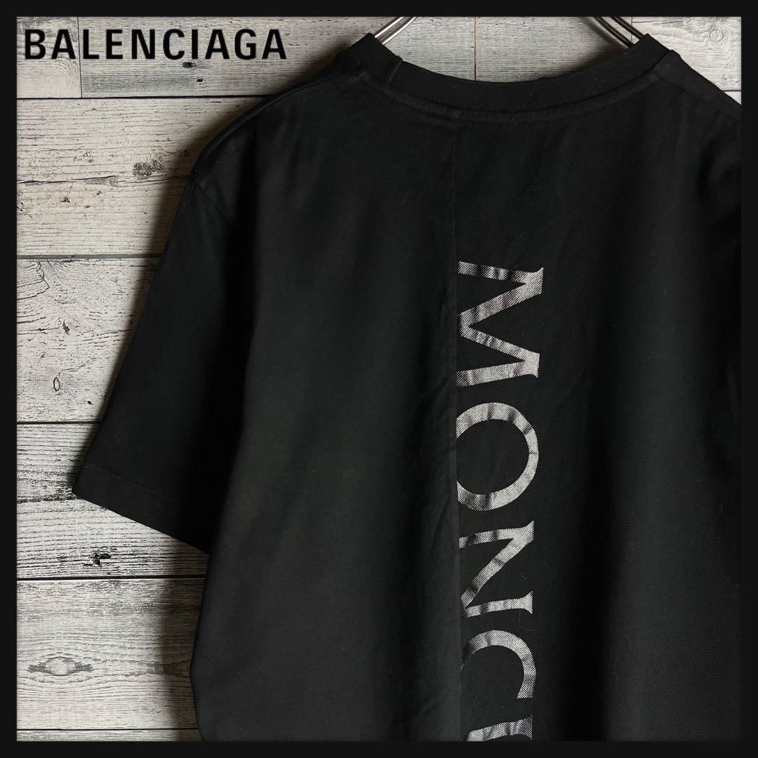 【希少黒ラバーロゴ】モンクレール☆ バックロゴ入り Tシャツ　ブラック