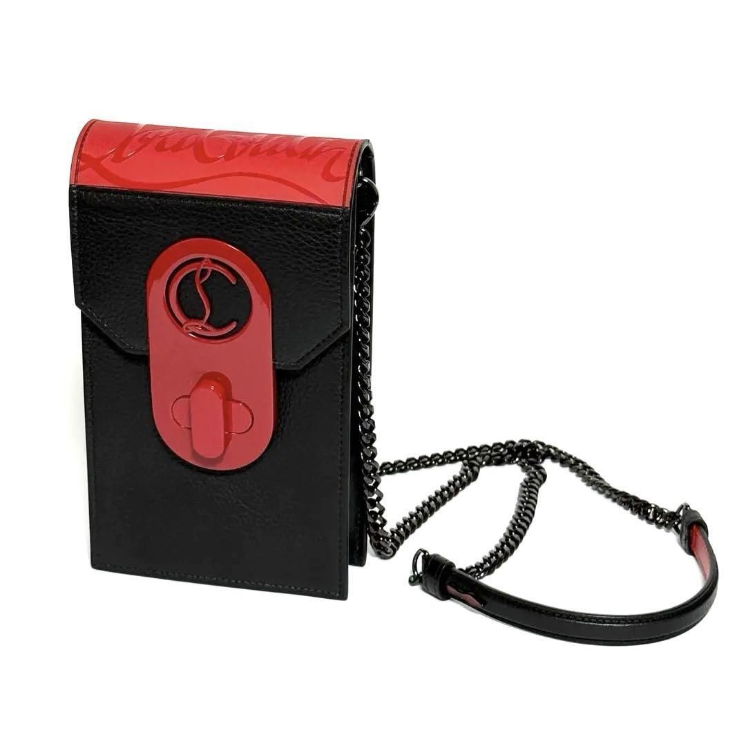 【美品】クリスチャンルブタン　Christian Louboutin　レディース　ショルダーバッグ　スマートフォン　ポーチ　ホルダー