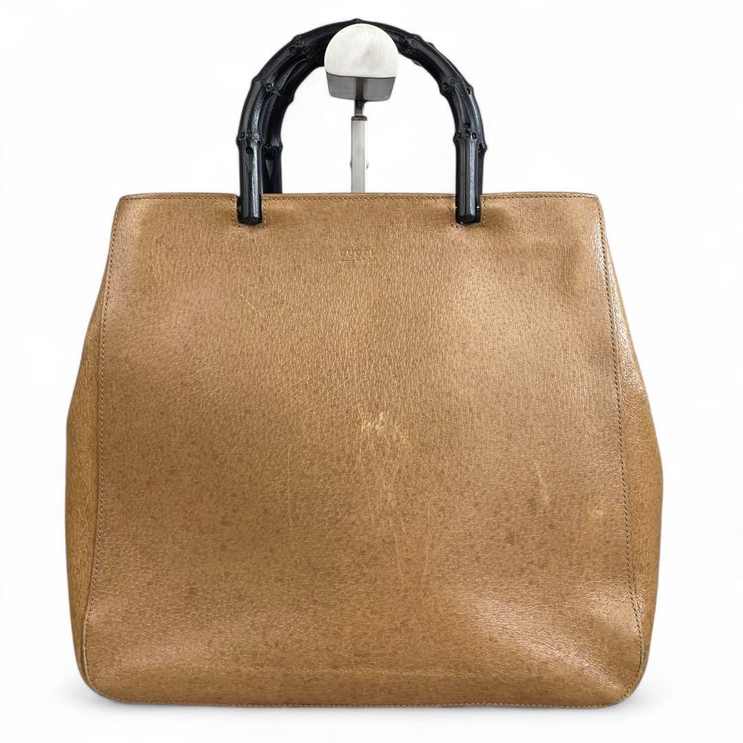 GUCCI バンブー　トートバッグ　レザー　002 1060 ベージュ系　オールドグッチ