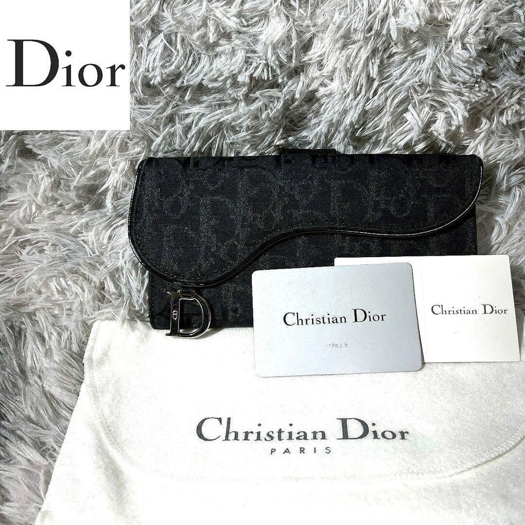 [大人気]　ディオール　Dior　財布　サドル　二つ折り　D金具　キャンバス