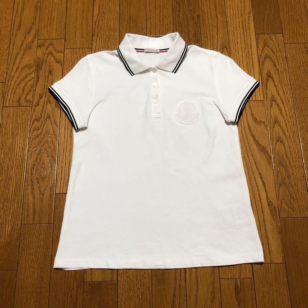 極美品　MONCLER レディース ポロシャツ　S ホワイト 4S341