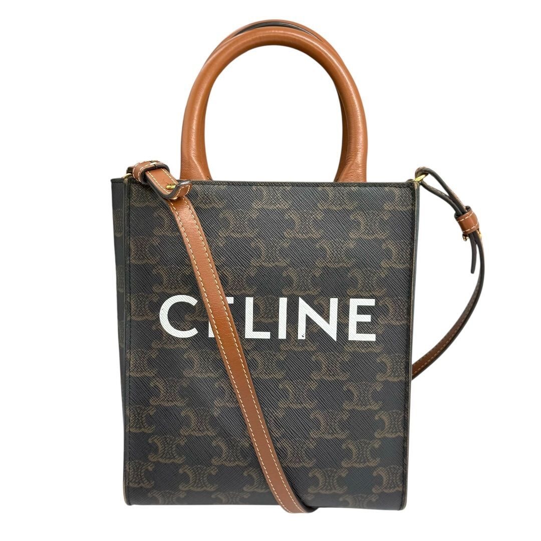 C (やや傷や汚れあり)】CELINE セリーヌ トリオンフ ミニバーティカル 
